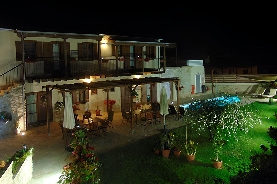Charalambos Cottage by night